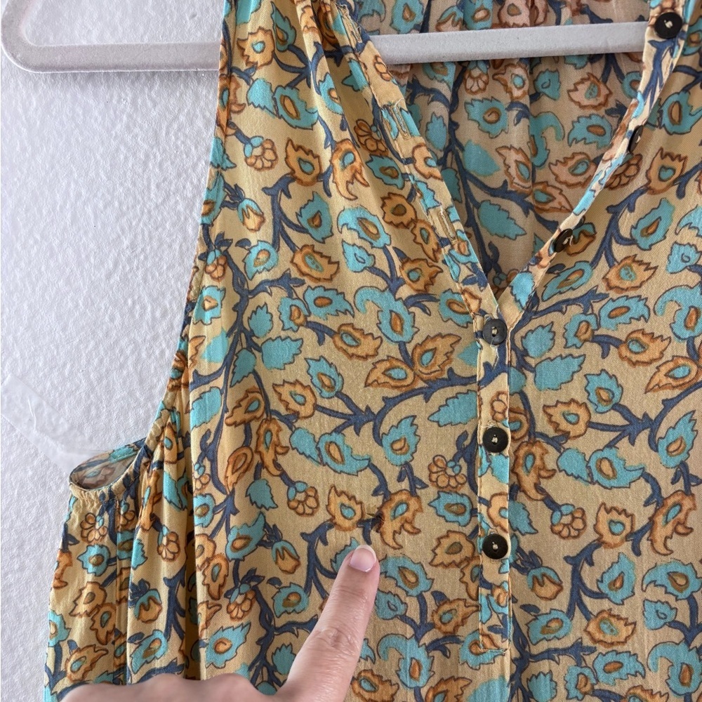 Spell & The Gypsy Collective Delirium Maxi Dress Gold Boho Floral XS Extra Small - Picture 8 of 15